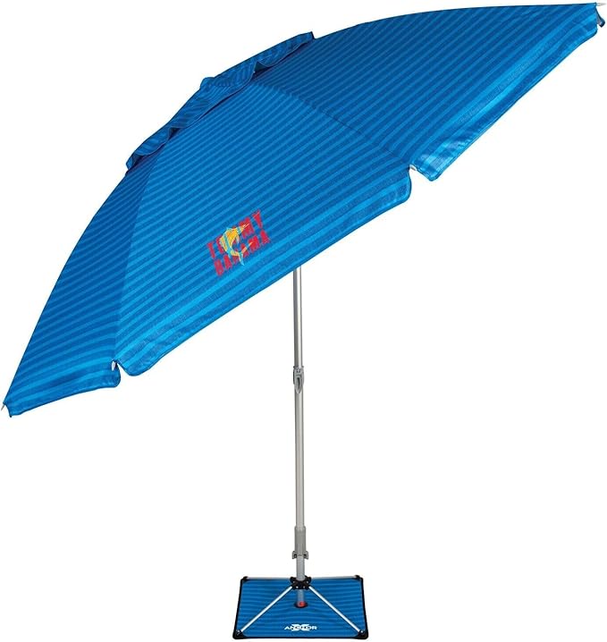 Tommy Bahama 8 ft Beach Umbrella with wind vent and sand anchor- Rich blue